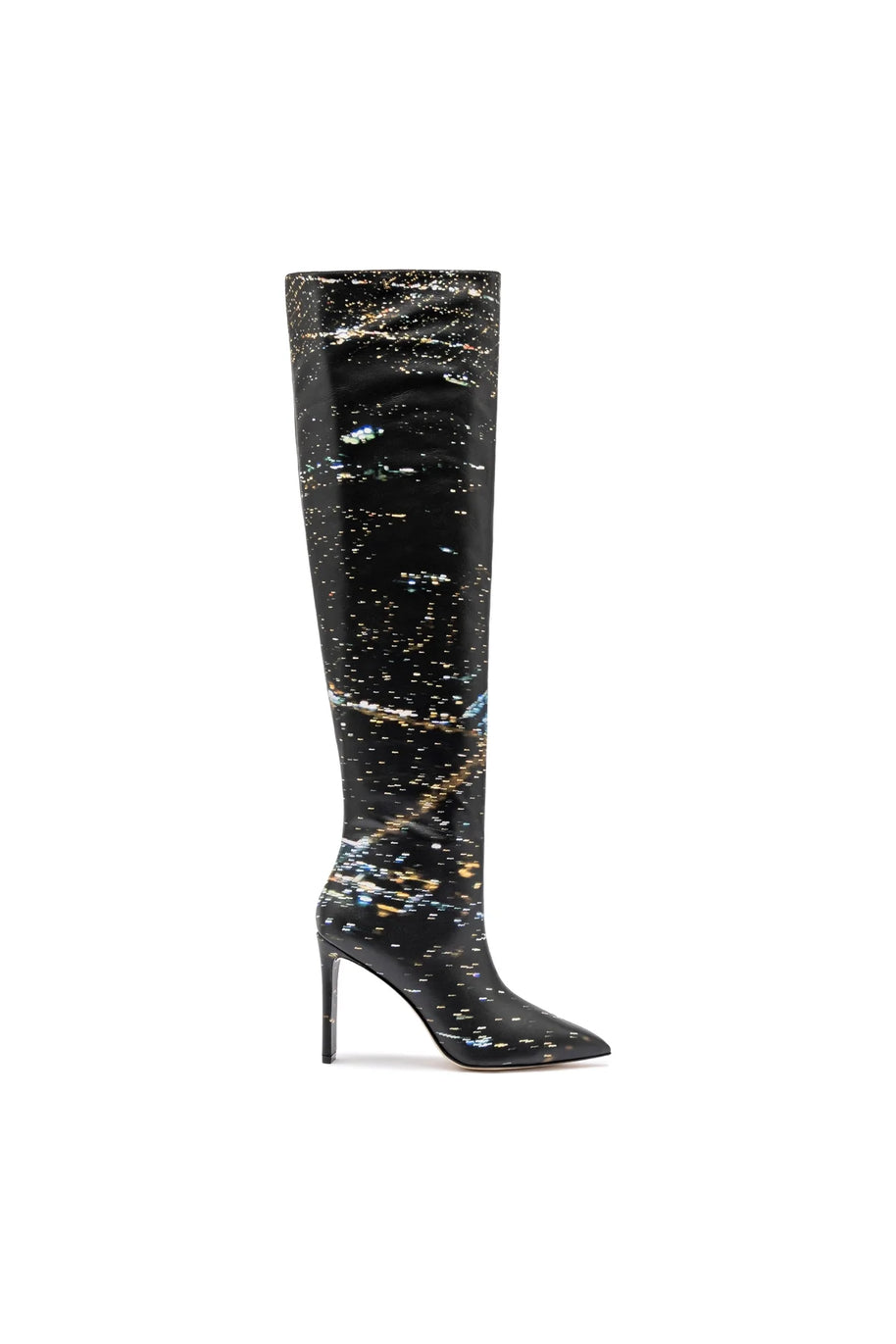Larroudé X Libertine Boot In Black LAX Printed Leather