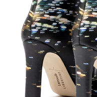 Larroudé X Libertine Boot In Black LAX Printed Leather