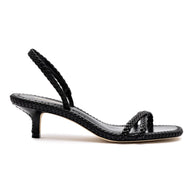 Larroude Mini Annie Sandal In Black Leather