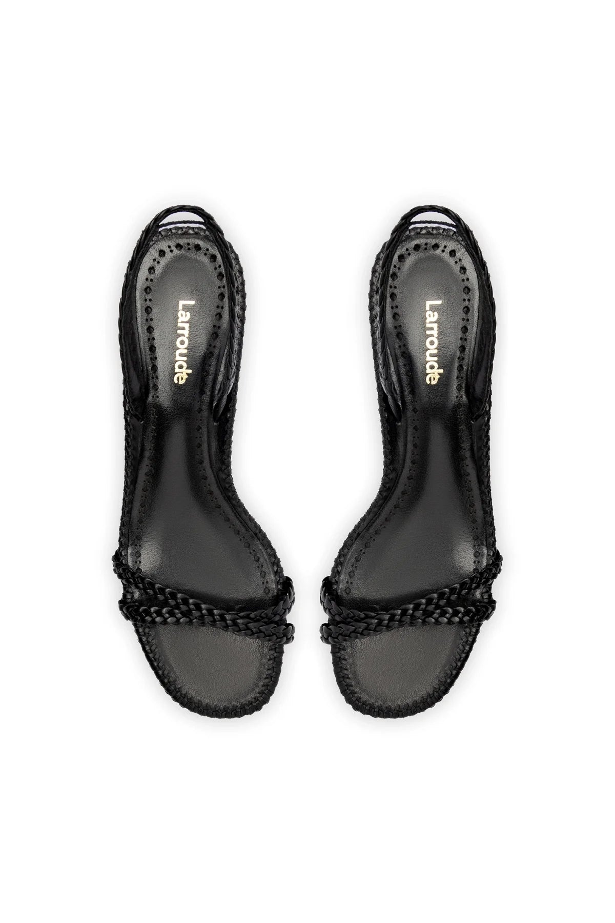 Larroude Mini Annie Sandal In Black Leather