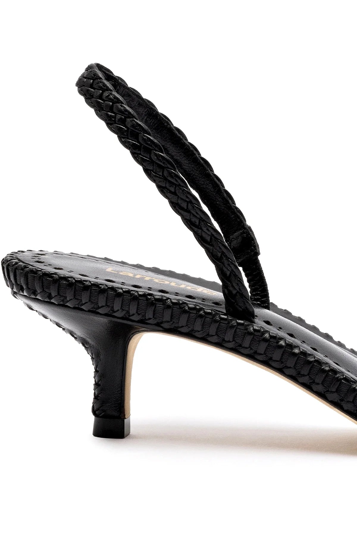 Larroude Mini Annie Sandal In Black Leather