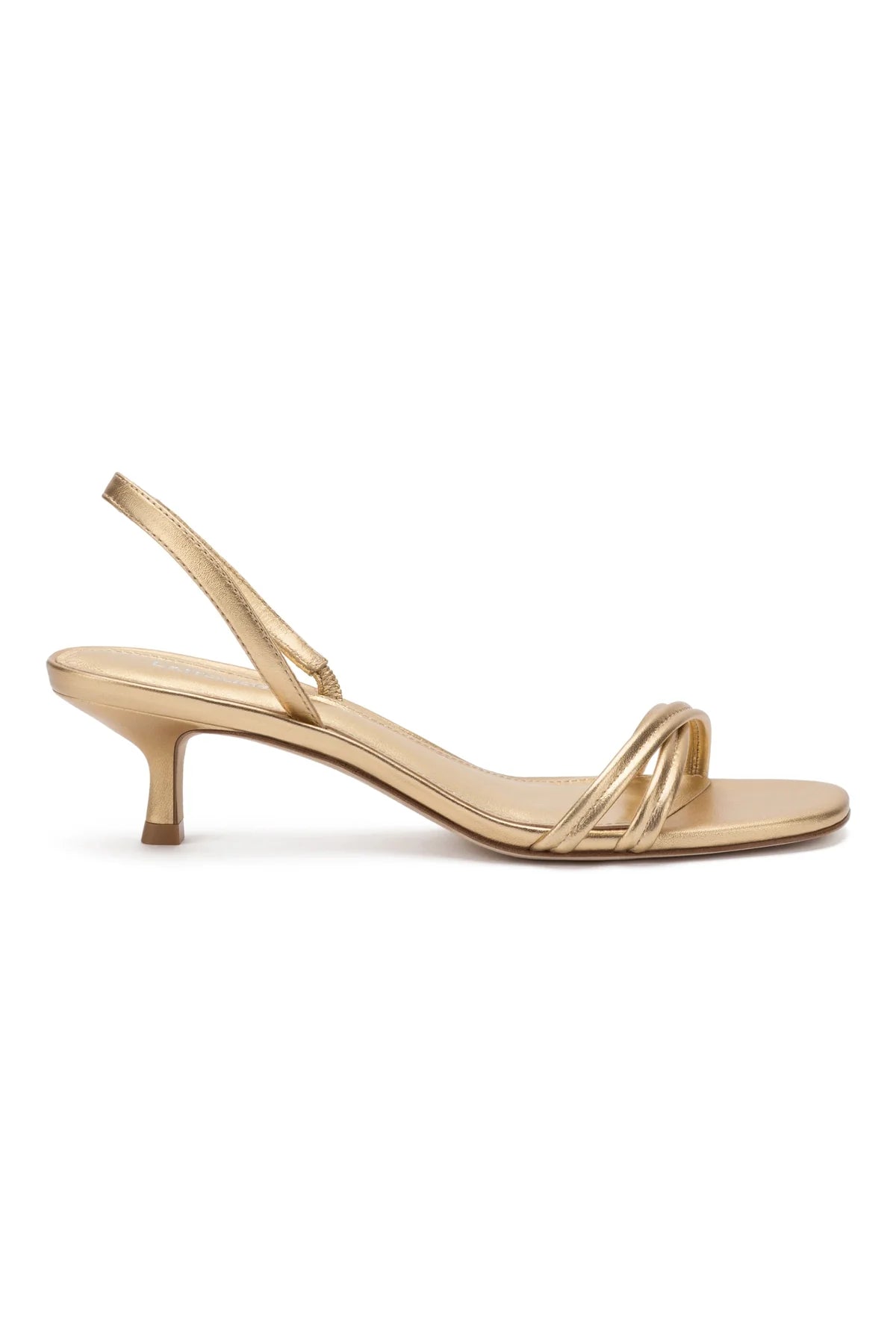 Larroude Mini Annie Sandal In Gold Metallic Leather