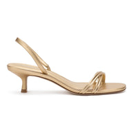 Larroude Mini Annie Sandal In Gold Metallic Leather