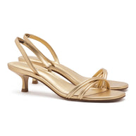Larroude Mini Annie Sandal In Gold Metallic Leather