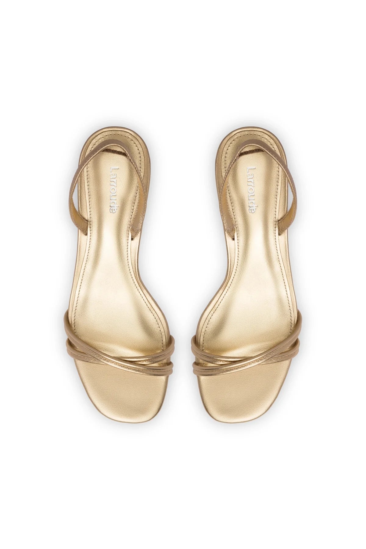 Larroude Mini Annie Sandal In Gold Metallic Leather