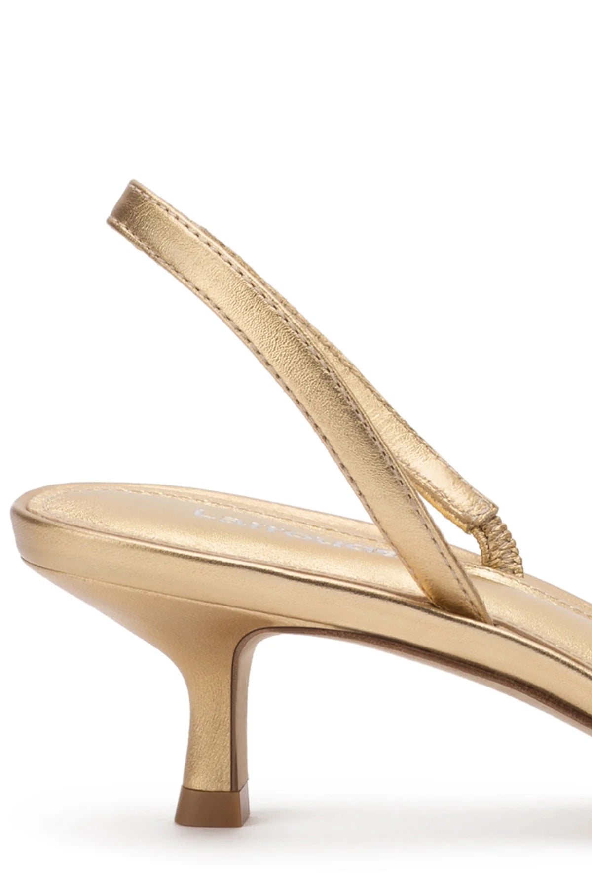 Larroude Mini Annie Sandal In Gold Metallic Leather