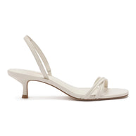 Larroude Mini Annie Sandal In Ivory Leather