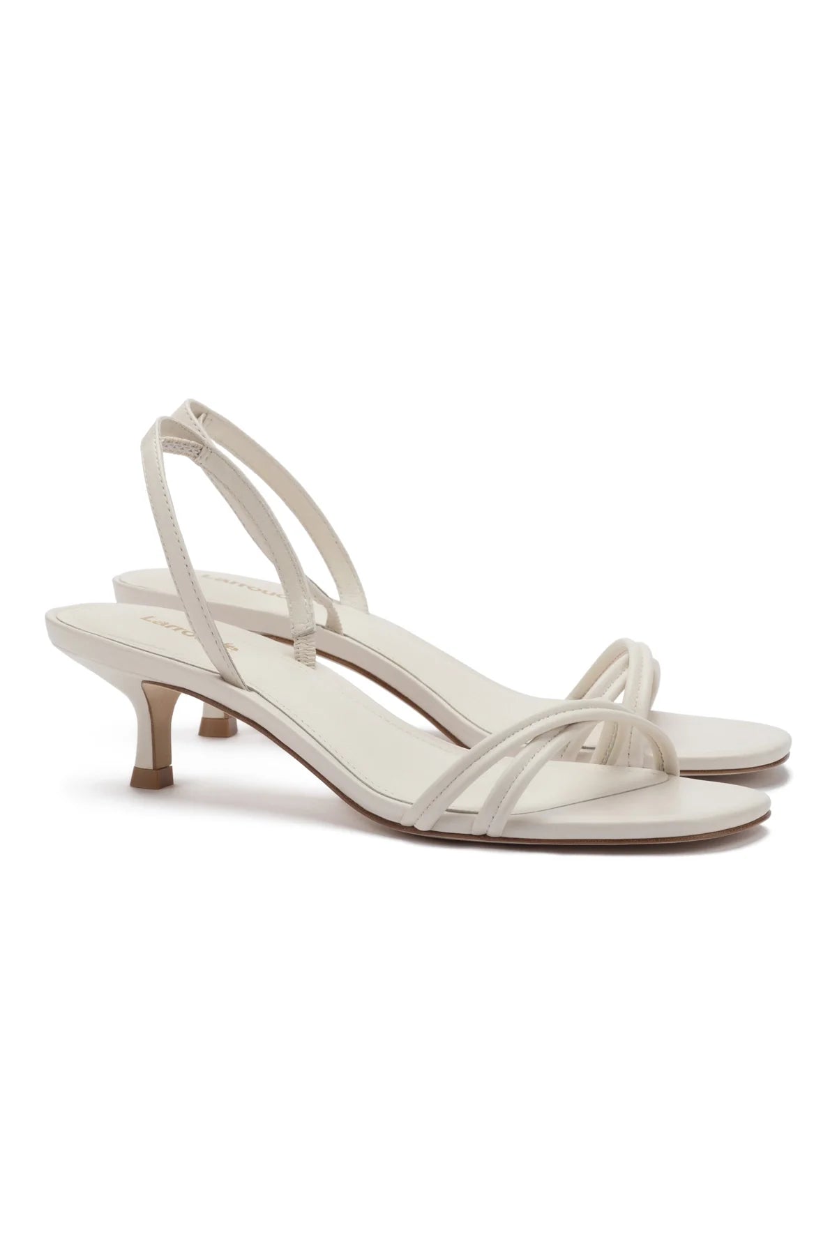 Larroude Mini Annie Sandal In Ivory Leather
