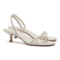 Larroude Mini Annie Sandal In Ivory Leather