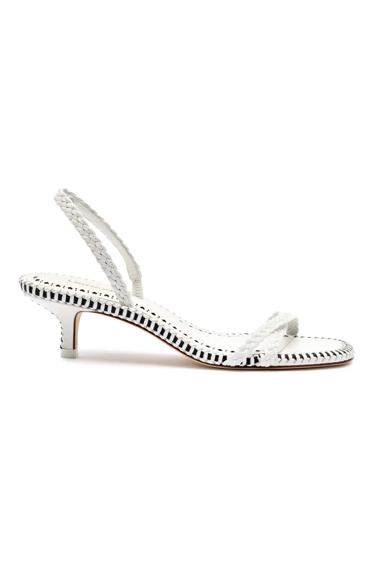 Larroude Mini Annie Sandal In White Leather