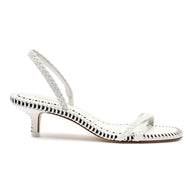 Larroude Mini Annie Sandal In White Leather