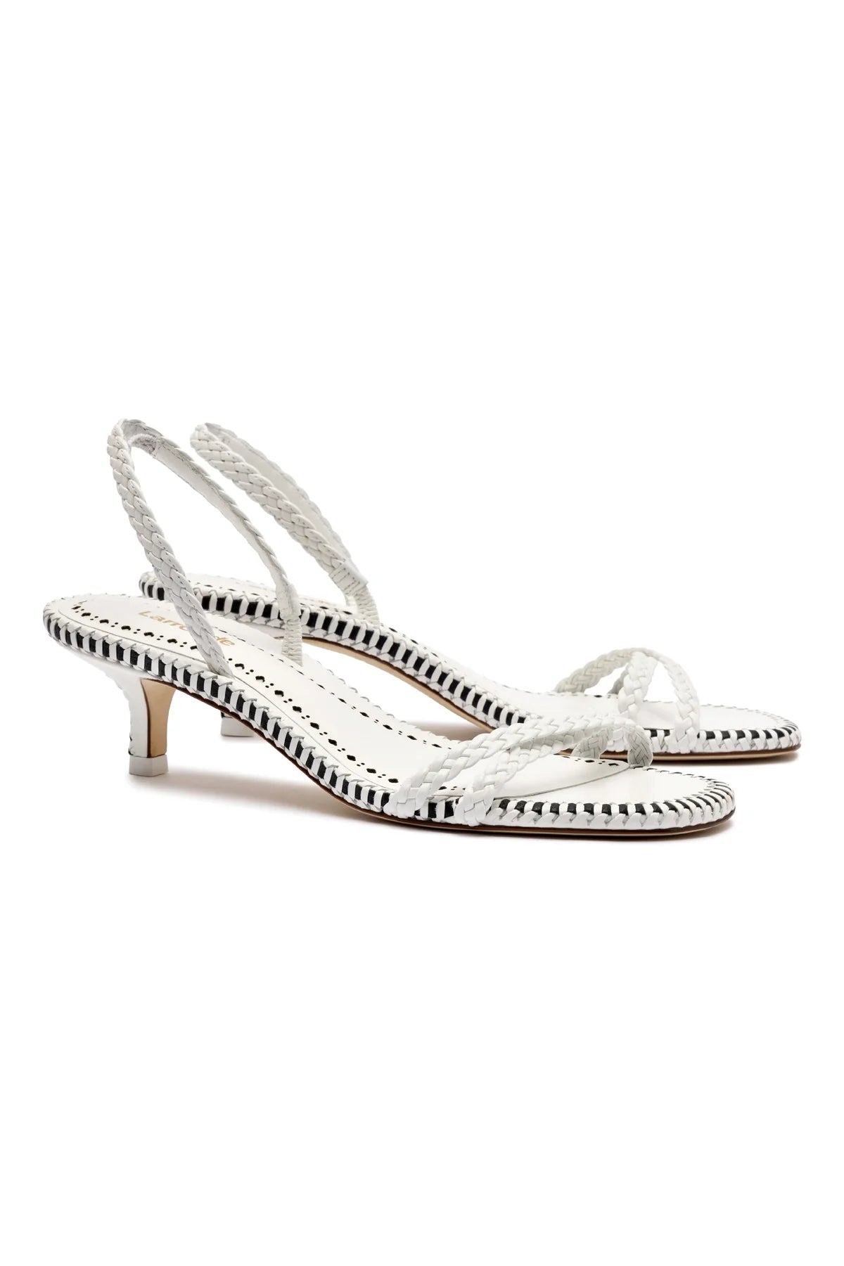 Larroude Mini Annie Sandal In White Leather
