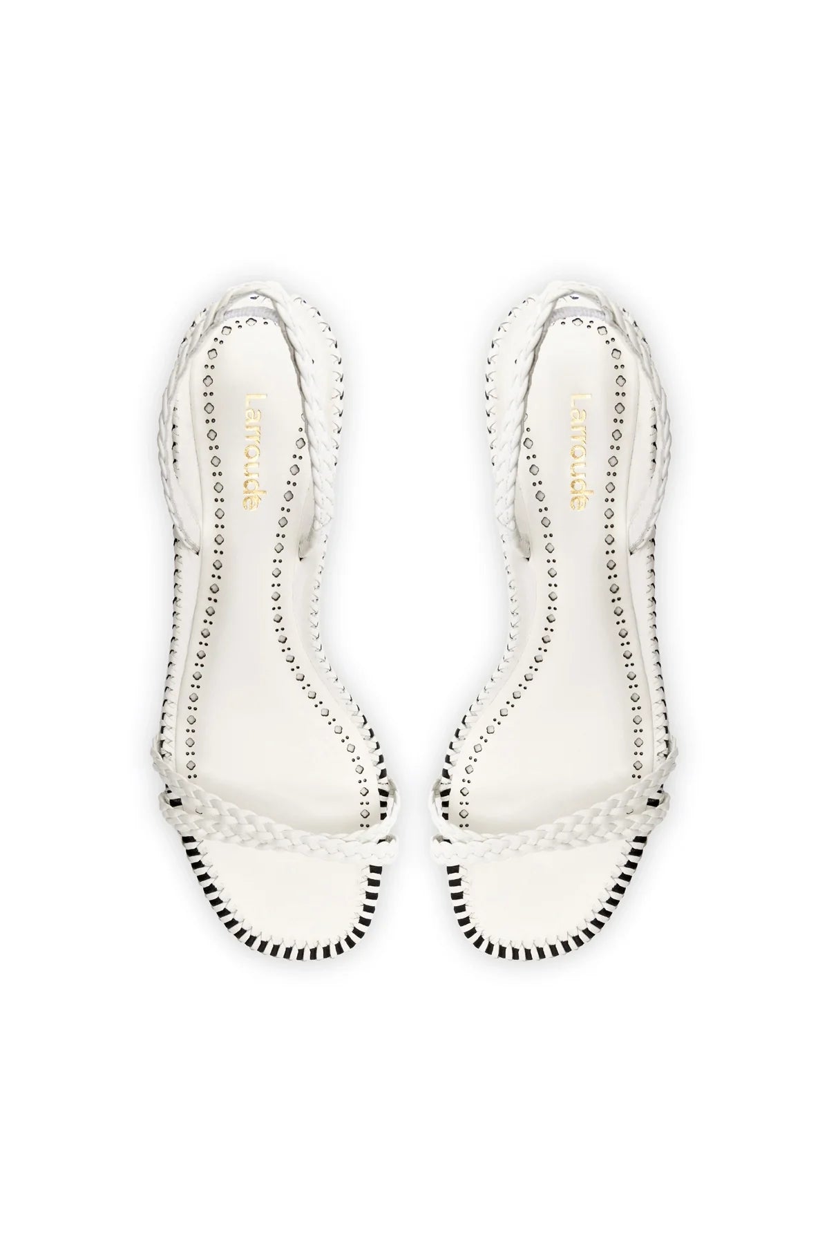 Larroude Mini Annie Sandal In White Leather
