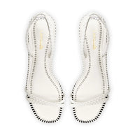 Larroude Mini Annie Sandal In White Leather