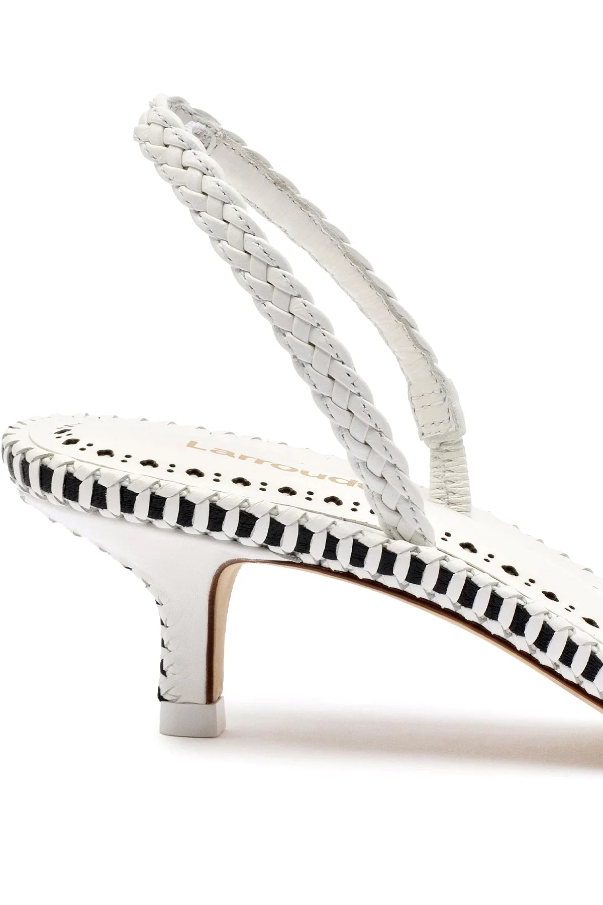 Larroude Mini Annie Sandal In White Leather