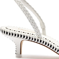 Larroude Mini Annie Sandal In White Leather