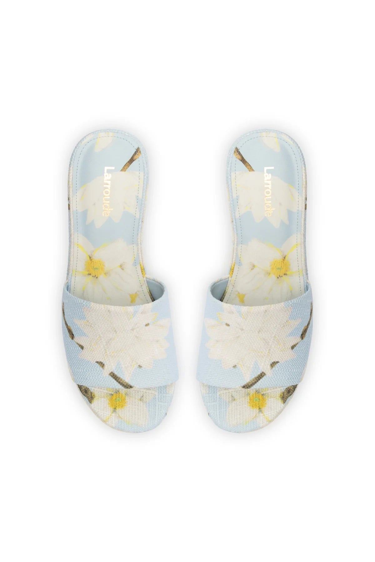 Larroude Alex Flatform Mule In Maya Printed Raffia