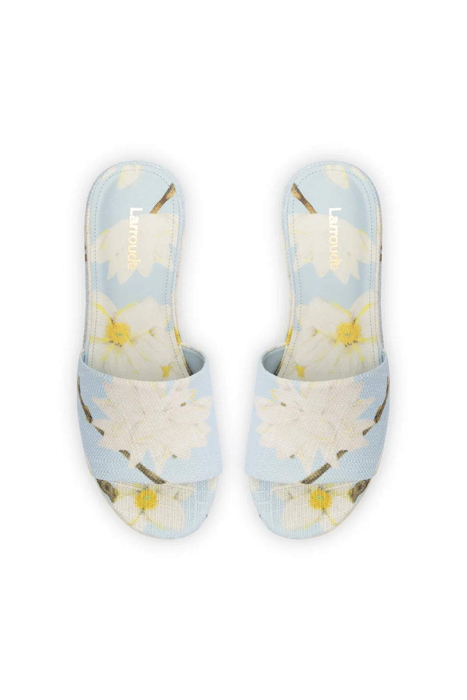 Larroude Alex Flatform Mule In Maya Printed Raffia