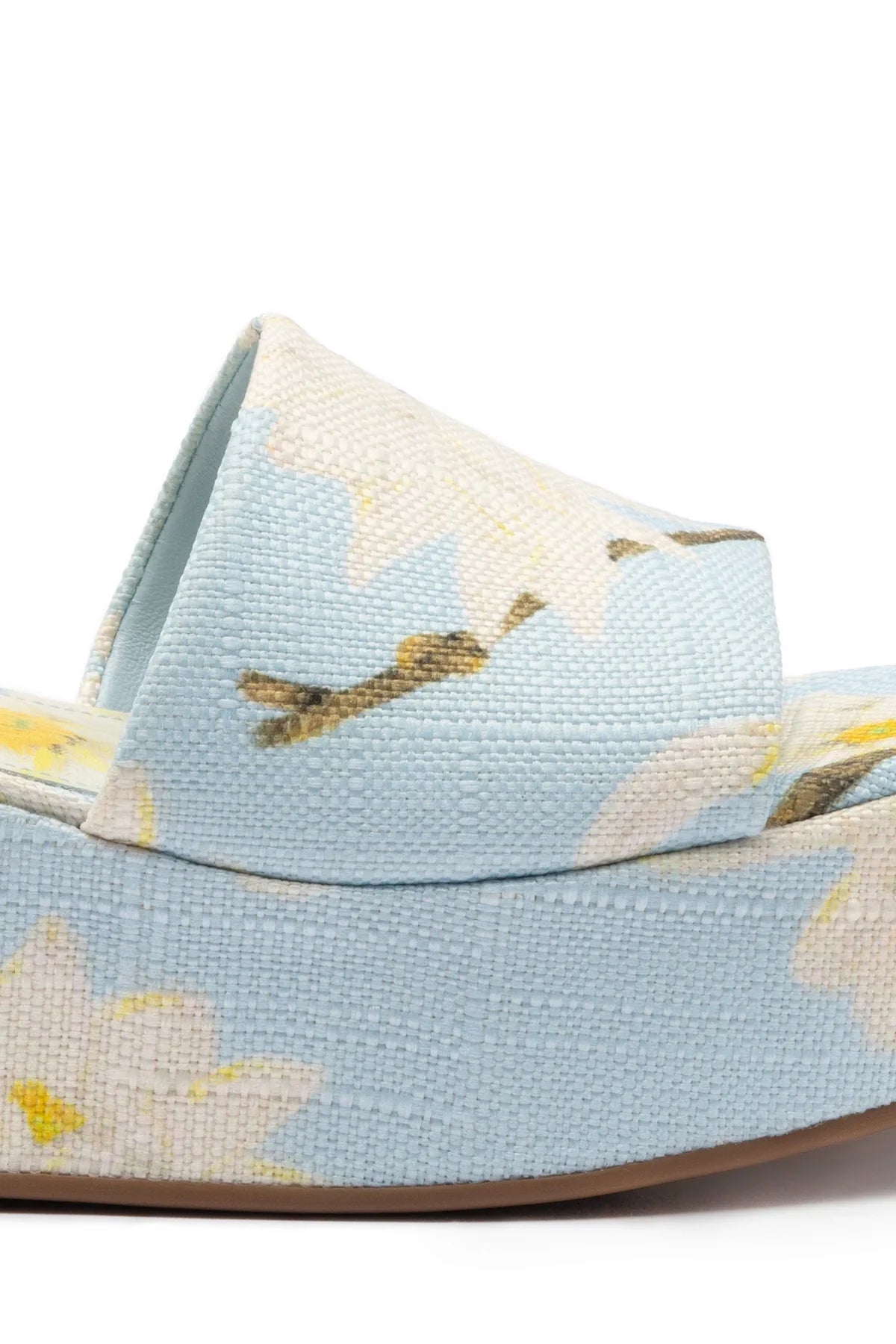 Larroude Alex Flatform Mule In Maya Printed Raffia