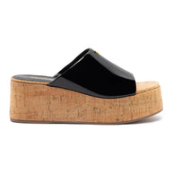 Larroude Charli Mule In Black Patent Leather