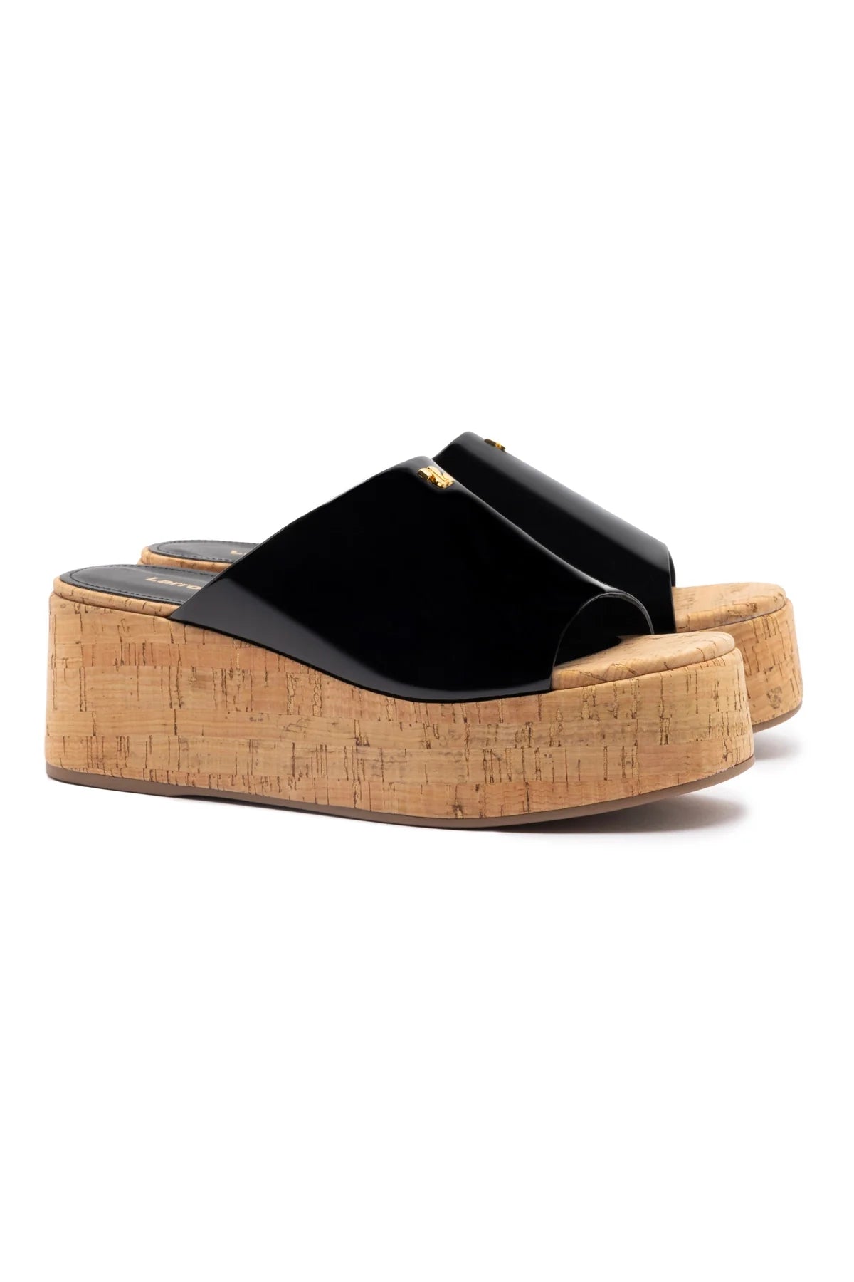 Larroude Charli Mule In Black Patent Leather