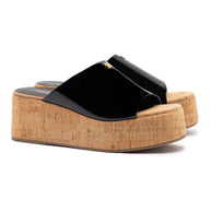Larroude Charli Mule In Black Patent Leather