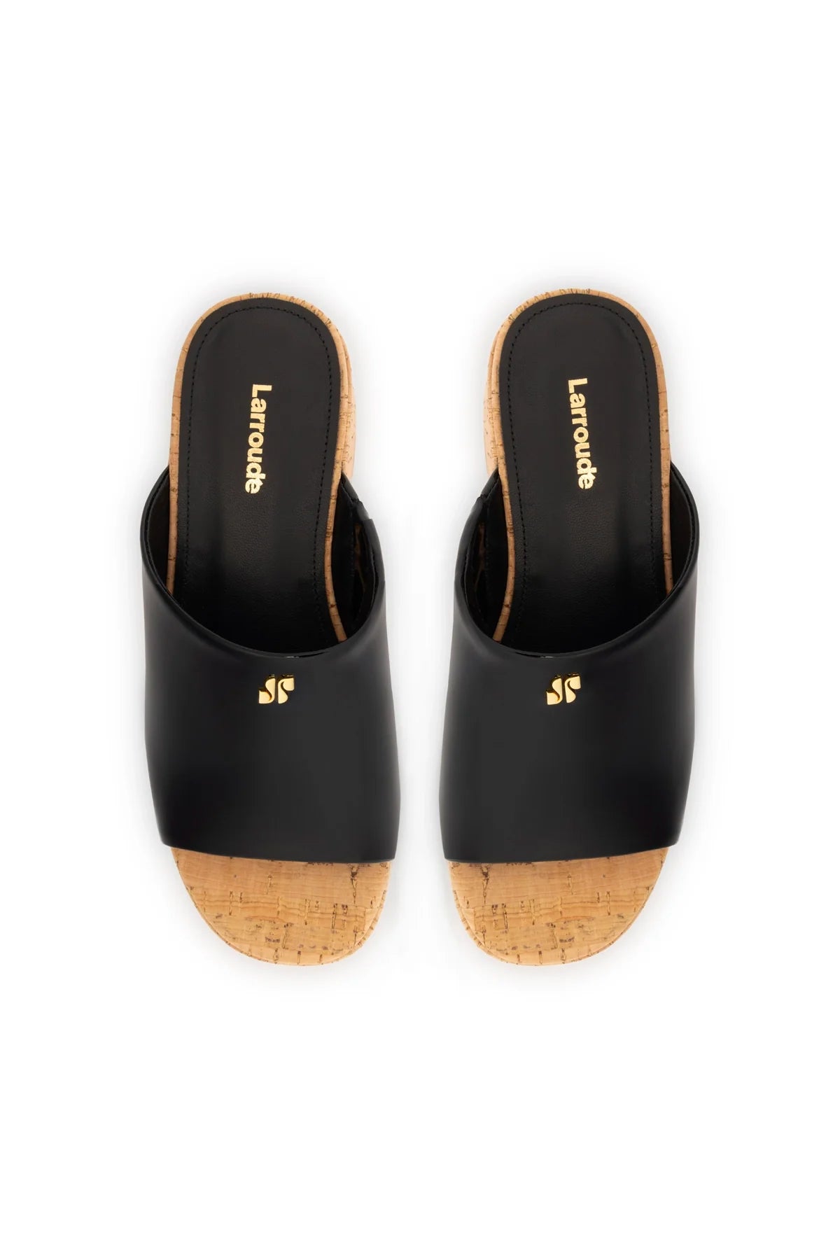 Larroude Charli Mule In Black Patent Leather