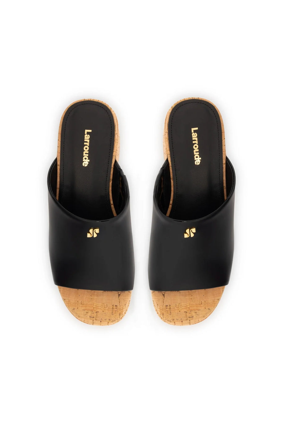 Larroude Charli Mule In Black Patent Leather