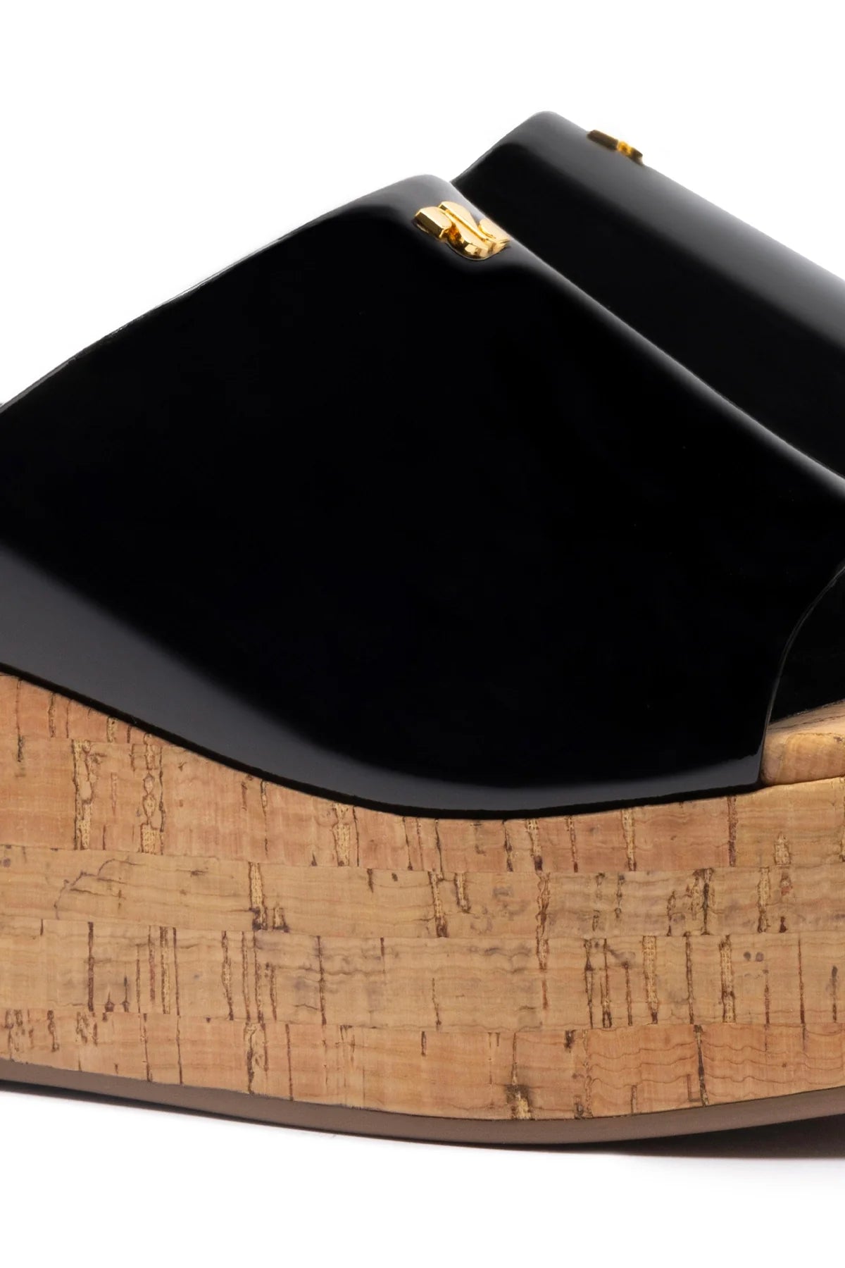 Larroude Charli Mule In Black Patent Leather