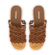 Larroude Charli Mule In Burnt Umber Suede
