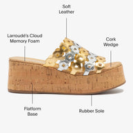 Larroude Charli Mule In Gold And Silver Metallic Leather