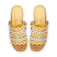 Larroude Charli Mule In Gold And Silver Metallic Leather