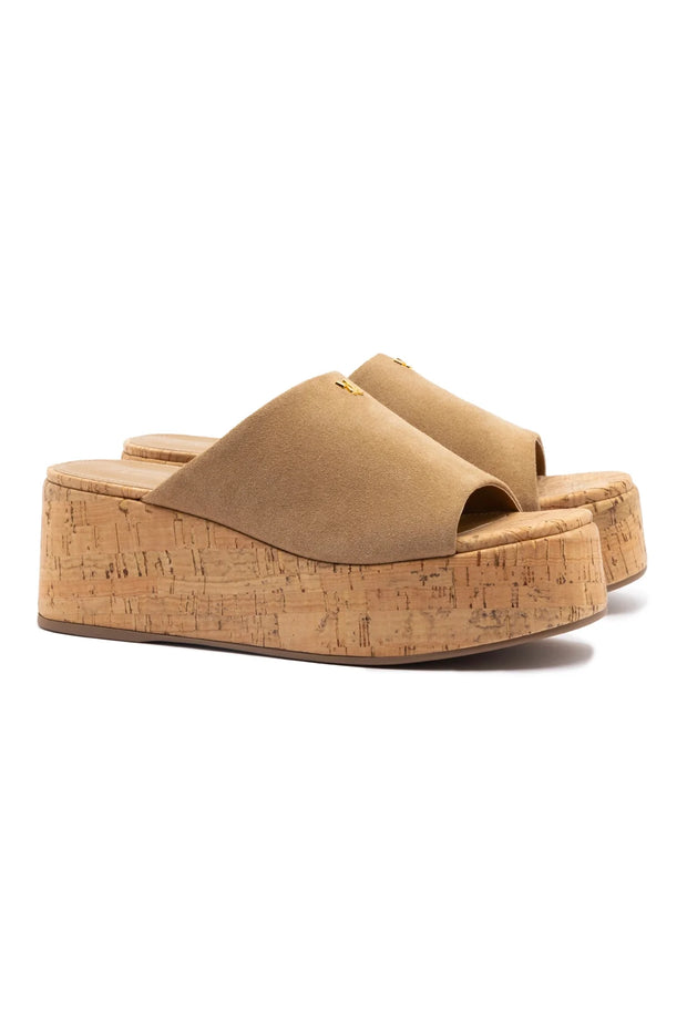 Larroude Charli Mule In Peanut Suede