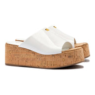 Larroude Charli Mule In White Patent Leather