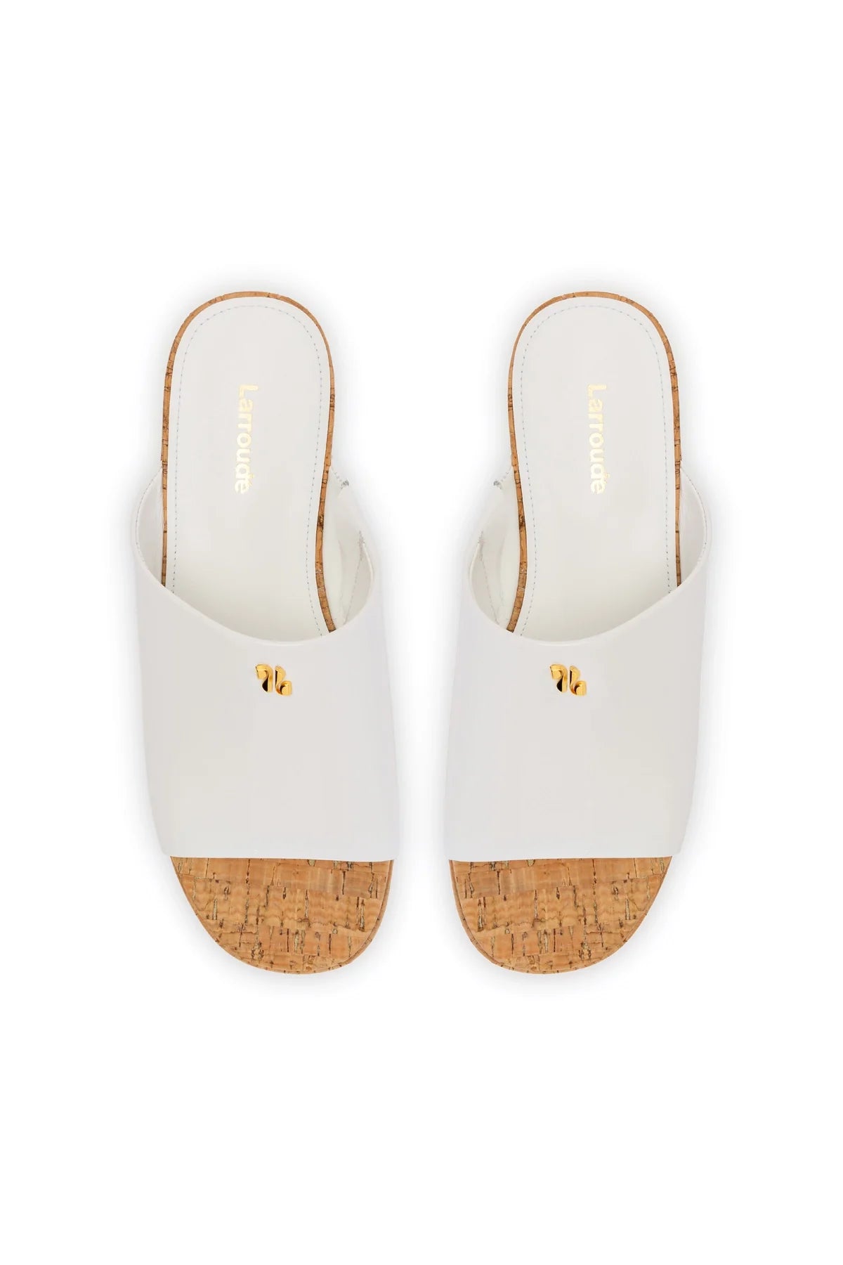 Larroude Charli Mule In White Patent Leather