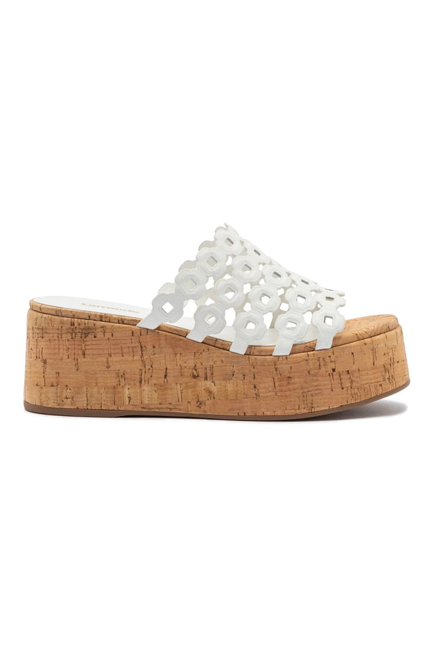 Larroude Charli Mule In White Leather