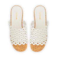 Larroude Charli Mule In White Leather