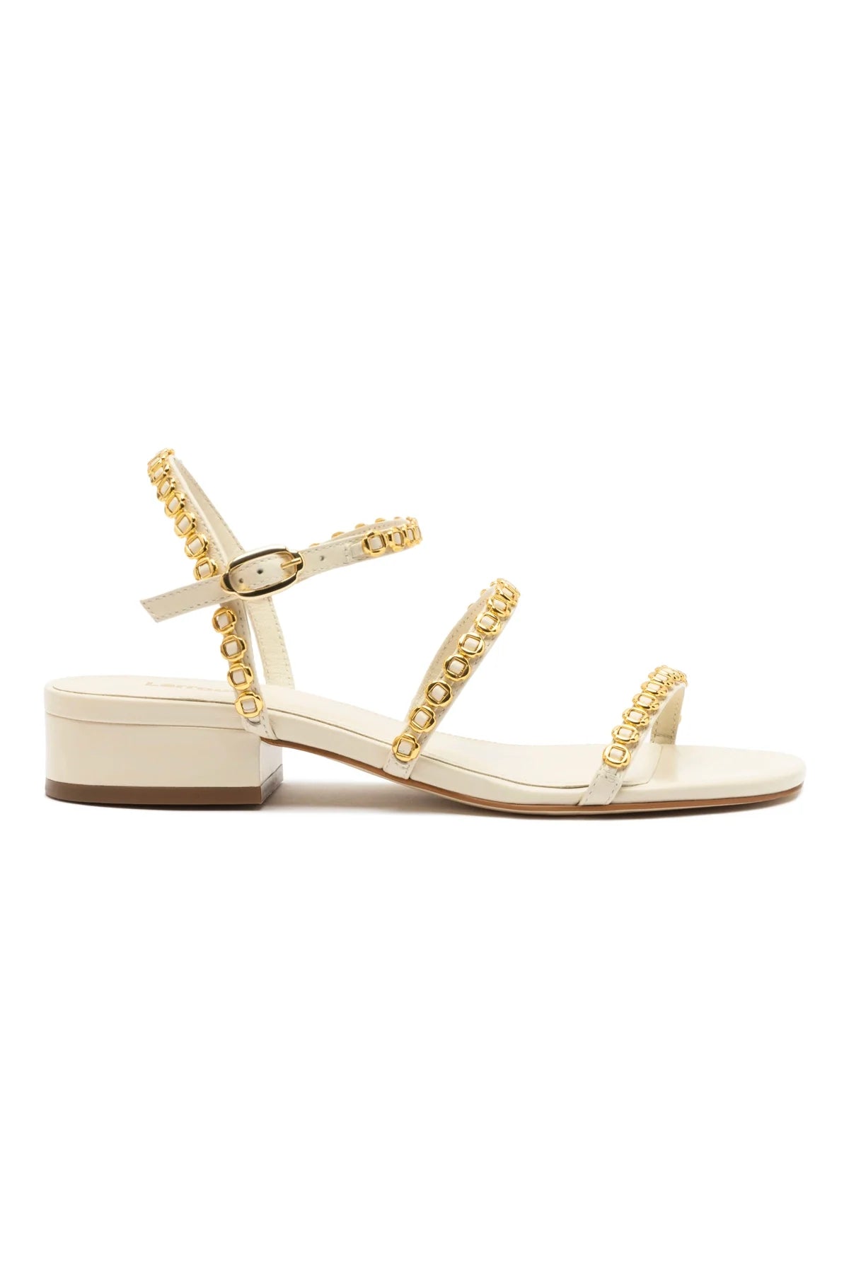 Larroude Milanina Flat Sandal In Ivory Leather