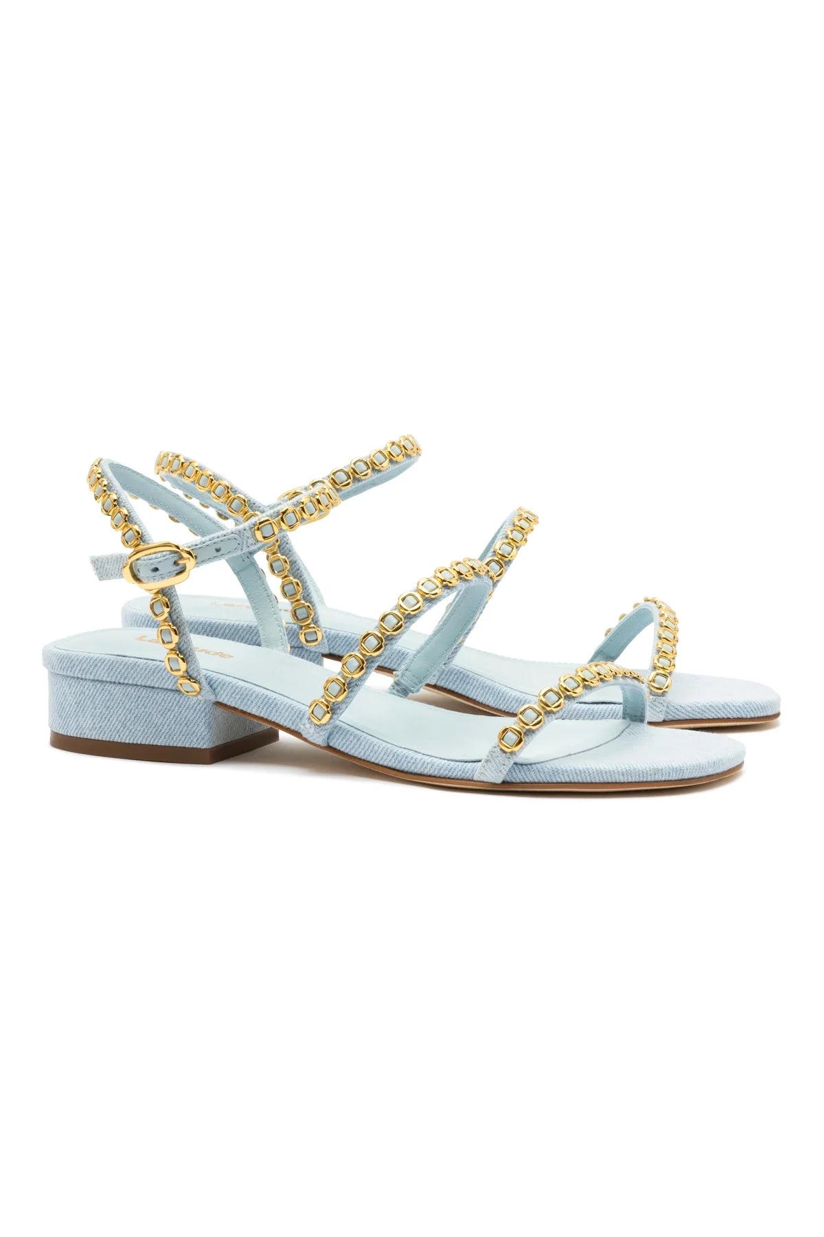 Larroude Milanina Flat Sandal In Maya Denim