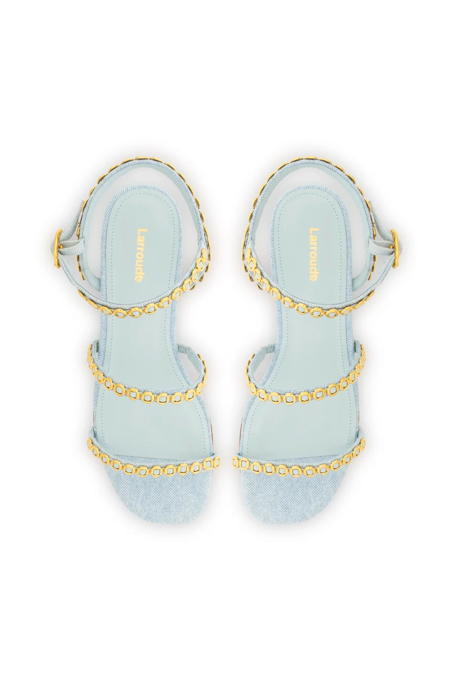 Larroude Milanina Flat Sandal In Maya Denim