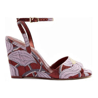 Larroudé X Markarian Wedge In Red Floral Dutel
