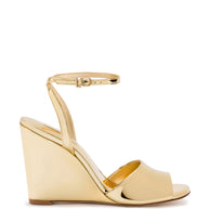 Larroude Yves Wedge In Gold Specchio