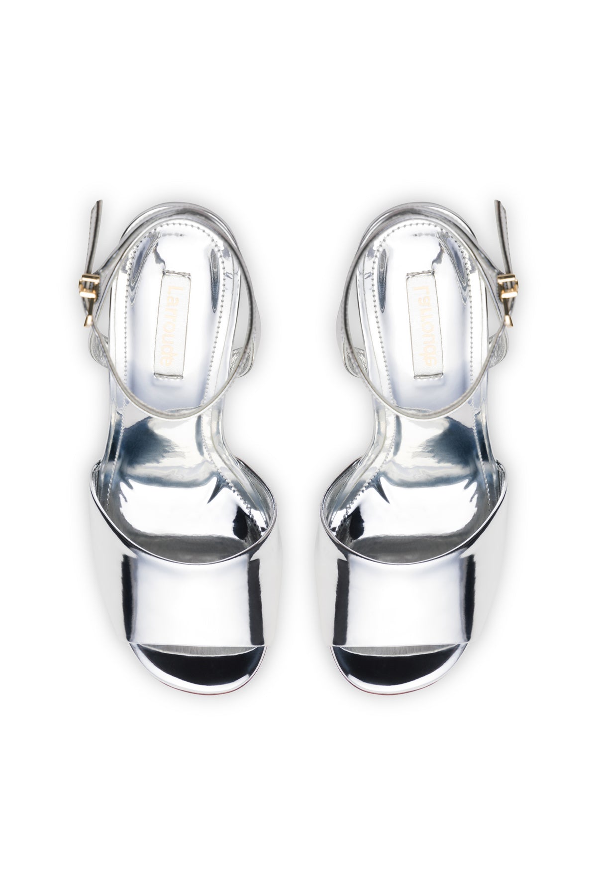 Larroude Yves Wedge In Silver Specchio