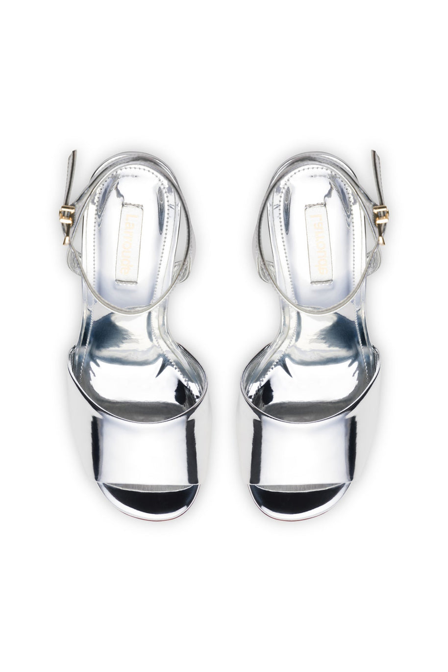 Larroude Yves Wedge In Silver Specchio