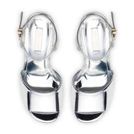 Larroude Yves Wedge In Silver Specchio