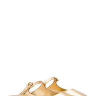 Larroude Blair Flat Mule In Gold Metallic Leather