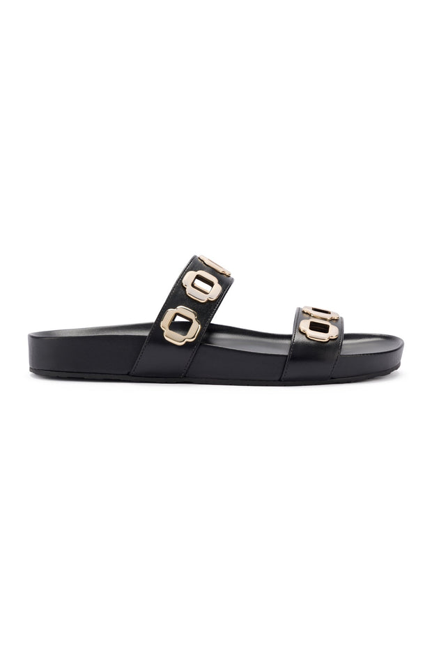 Larroude Milan Slide In Black Leather