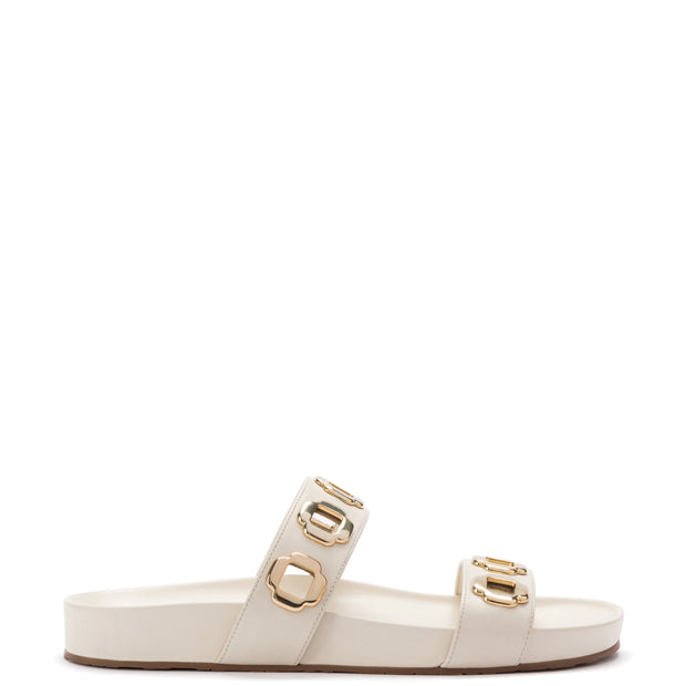 Larroude Milan Slide In Ivory Leather