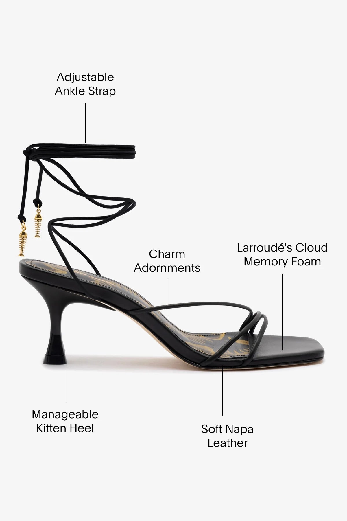 Larroude Nadia Sandal In Black Leather