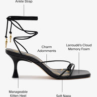 Larroude Nadia Sandal In Black Leather